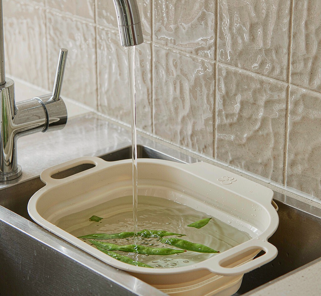 Fold-Flat Over-Sink Colander